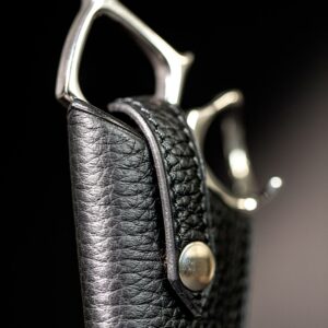 Etui en cuir grainé de luxe pour ciseaux de coiffure professionnels