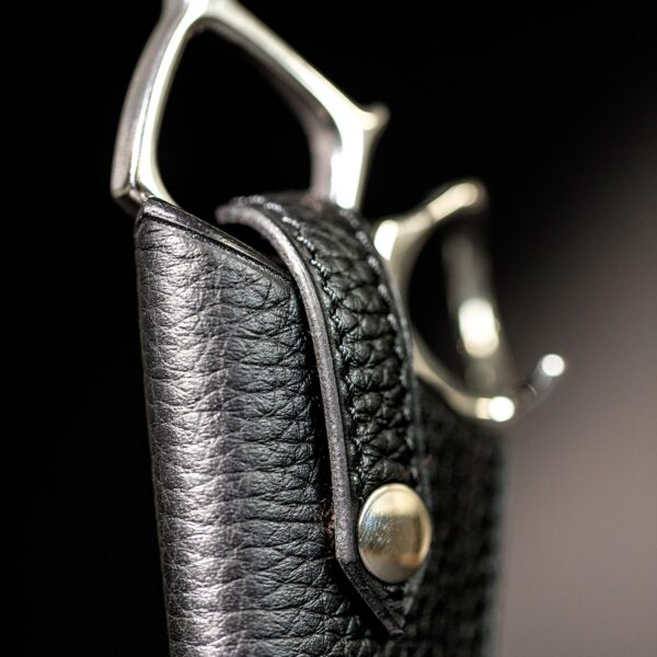 Etui en cuir grainé de luxe pour ciseaux de coiffure professionnels