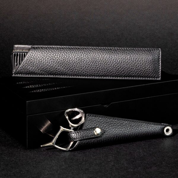 etui-en-cuir-de-luxe-pour-ciseaux-de-coiffeur-ETUI-CISEAUX-2 Etui en cuir grainé de luxe pour ciseaux et peignes de coiffure professionnels